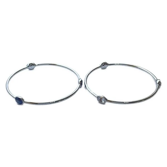 Auth SWAROVSKI - Silver Clear Dark Gray Hardware Swarovski Crystal Bangle - Picture 2 of 3